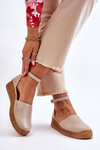 Women's Leather Espadrilles Sandals Beige Moise