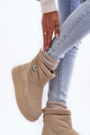 Women's Slip-On Snow Boots Platform Beige Gattea
