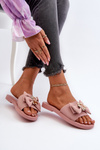 Women's Pink Bow Slippers Arsicada