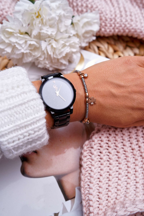 Women's Chain Bracelet Clover Pink Gold Clover