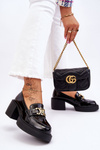 Fashionable Brogues Pumps On Massive Heels Black Imani