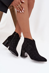 Women's low-heeled boots with decoration D&A MR52-133 Black