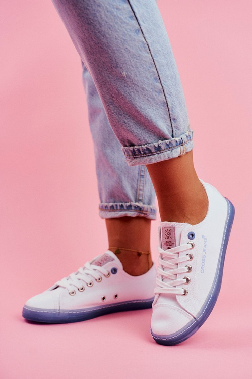 Women's Sneakers Cross Jeans White Blue FF2R4077C