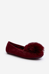 Women's Burgundy Moccasins with Fur Novas