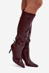 Women's high heel boots with strap Bordeaux Lisanne