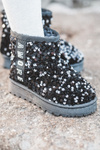 Children's Snow Boots Botki Ocieplane with Sequins Black Rebbica