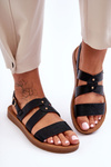 Women's Shiny Sandals Black Catalia