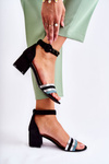 Fashionable Suede Sandals On A Low Heel Black Nallia