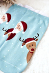 Socks Santa Claus and Reindeer Blue