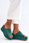 Women's Slippers On A Massive Platform Green Martina