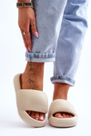 Women's Lightweight Foam Platform Slippers Beige Milton