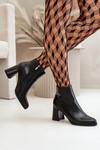 Smooth Women's Heeled Boots Made Of Eco Leather Insulated Black Milisea