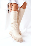 Women's High Black Boots Beige Little Bit
