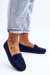 Women's Suede Moccasins Navy Lenvie