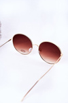 Gold Round Sunglasses With Brown Ombre Lenses