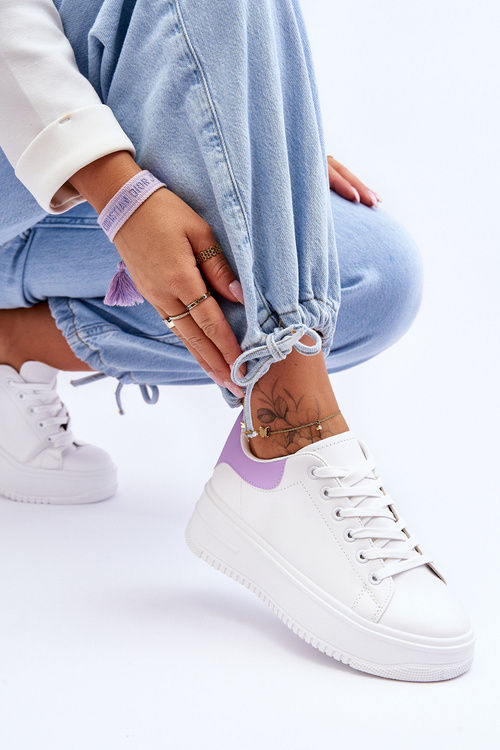 Women's Classic Sports Shoes White-Purple Night Trip