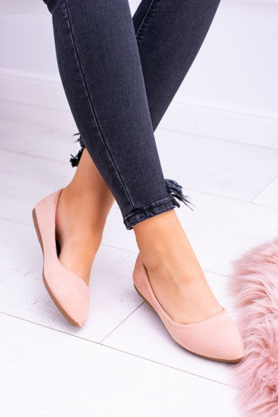 Delicate Ballerinas Pointed Suede Pink Dermeno