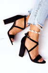 Suede High Heel Sandals Black Dance With Me