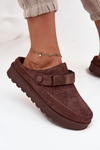 Women s Warm Slippers with Fur on Platform Chocolate Azida