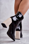 Women's Boots On Chunky Heels Black-White Bernhild