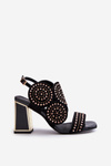 Embellished Sandals with Stiletto Heel D&A CR026 Black
