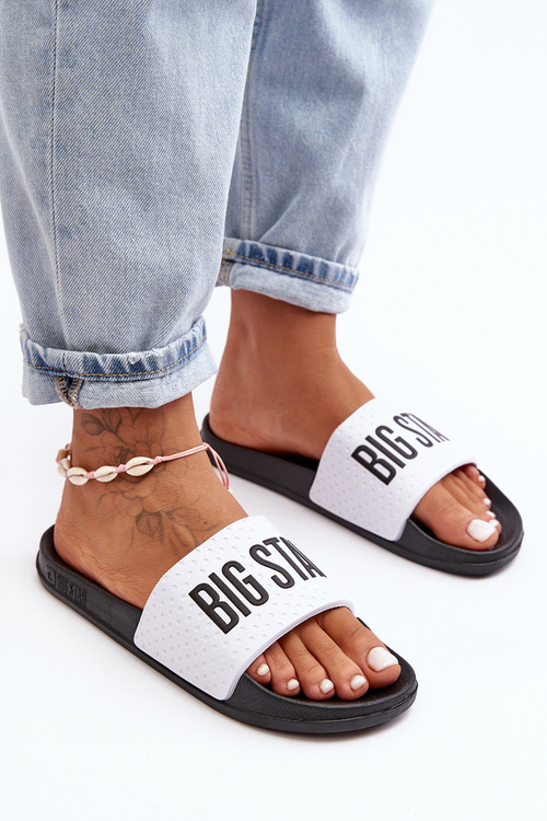 Classic Women's Slippers Big Star MM274713 White-Black