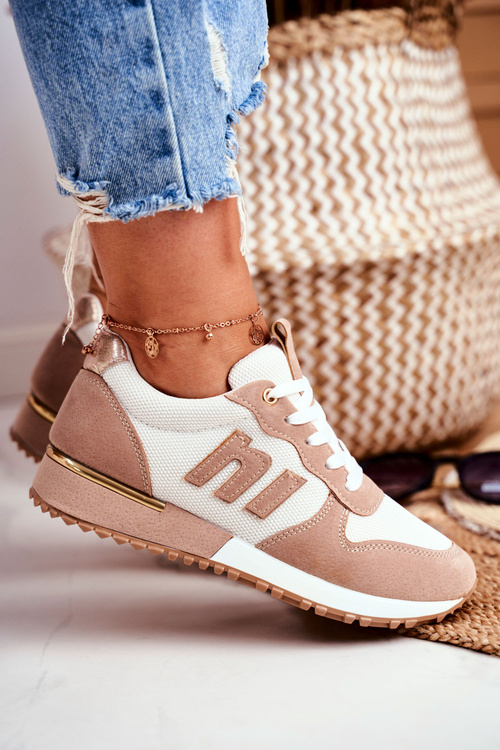 Damskie Sportowe Buty Sneakersy Beżowe Maddie