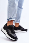 Women's Platform Sport Shoes Black and White Henley