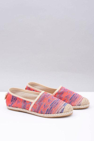 Lu Boo | Women's Slip-on Linen Espadrilles Aztec Coral Bimbi.