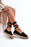 Tied Suede Espadrilles Black Ismanne