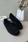 Women's Black Faux Suede Moccasins Amrutia