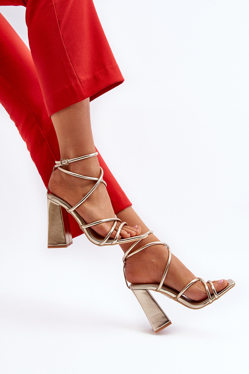 Fashionable High-heeled Sandals Gold Josette