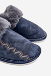 Men's Warm Slippers With Fur Navy Aron 