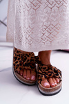Women's Flip Flops On Cork Cocard Zirconia Leopard Astria