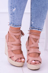 Pink Suede Sandals On Anchor Nowelio