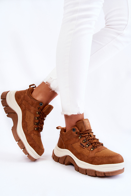 Buty Trekkingowe Trapery Damskie Memory Foam Brązowe Big Star KK274362