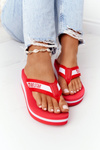 Women's Wedge Sliders Flip-Flops Big Star HH274A095 Red