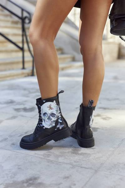 Women's High Boots With Print GOE II2N4045 Black