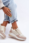 Women's Platform Sneakers Beige-White Sivan