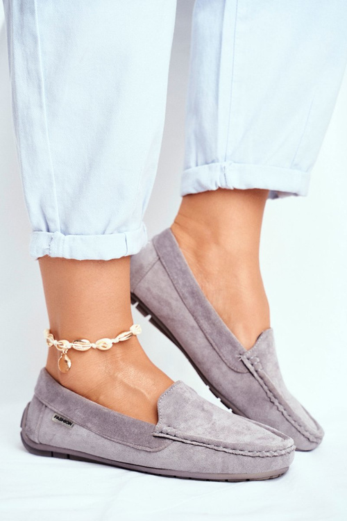 Women's Mokassins Grey Suede Morreno