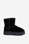 Women's Snow Boots Made of Genuine Suede on Platform Black Privine