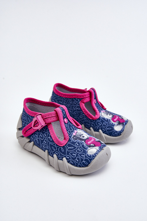 Shoes Slippers Befado Bear 110P469 Navy-Pink