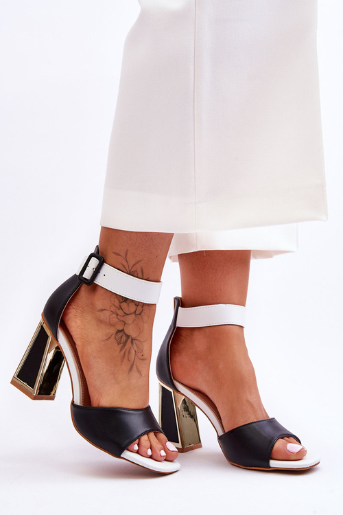 Elegant High Heel Sandals Black and white Sorel