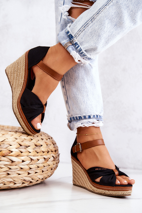 Women's Sandals On Wedge Big Star JJ274937 Black