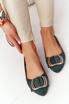 Suede Ballerinas With A Buckle Sergio Leone BL623 Zelené