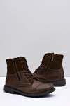 Warmed Leather Men's Boots With Zips Brown KOMODO 871