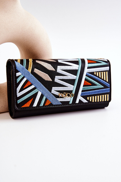 Skórzany Damski Duży Portfel Czarny NOBO M0120-C020