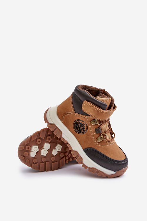 Warm Children's Winter Trekking Boots with Zipper Camel Temisha