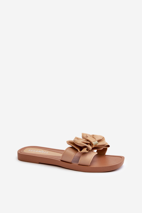 Women's Slippers With Bow Camel Rivarina