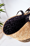 Braided Beach Bag Basket NOBO XK0370 Beige-Black